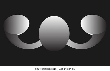 Abstract 3d elips shapes white background logo vector template
