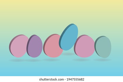 Abstrakte 3D-Ellipse-Form auf einem schönen, farbigen Hintergrund. Vektorgrafik.