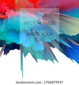 Abstract 3D explosion illustration. Colorful graphic design. Hight resolution  creative  background. Social media template. Vector EPS 10.