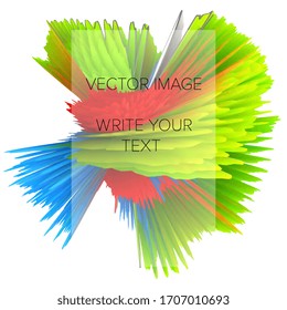 Abstract 3D explosion illustration. Colorful graphic design. Hight resolution  creative  background. Social media template. Vector EPS 10.