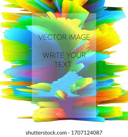 Abstract 3D explosion illustration. Colorful graphic design. Hight resolution  creative  background. Social media template. Vector EPS 10.
