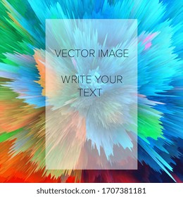 Abstract 3D explosion illustration. Colorful graphic design. Hight resolution  creative  background. Social media template. Vector EPS 10.