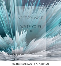 Abstract 3D explosion illustration. Colorful graphic design. Hight resolution  creative  background. Social media template. Vector EPS 10.