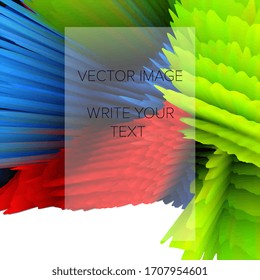 Abstract 3D explosion illustration. Colorful graphic design. Creative  background. Social media template. Vector EPS 10.