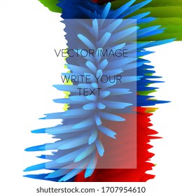 Abstract 3D explosion illustration. Colorful graphic design. Creative  background. Social media template. Vector EPS 10.
