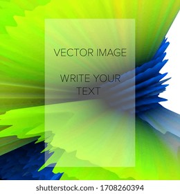 Abstract 3D explosion illustration. Colorful graphic design. Creative  background. Social media template. Vector EPS 10.