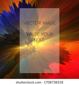Abstract 3D explosion illustration. Colorful graphic design. Creative  background. Social media template. Vector EPS 10.