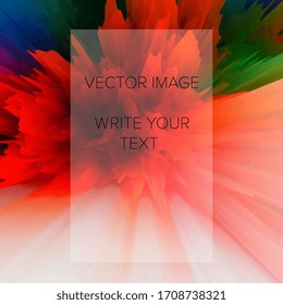 Abstract 3D explosion illustration. Colorful graphic design. Creative  background. Social media template. Vector EPS 10.