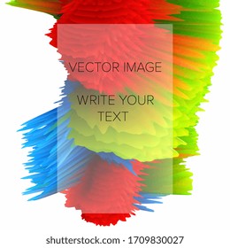 Abstract 3D explosion illustration. Colorful graphic design. Creative  background. Social media template. Vector EPS 10.