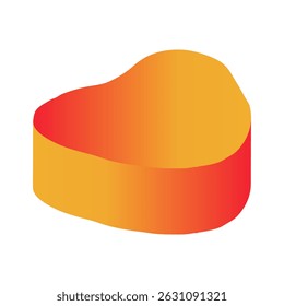 Abstract 3d figure element in children's doodle style in bright cartoon gradient color on white background