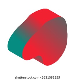 Abstract 3d figure element in children's doodle style in bright cartoon gradient color on white background