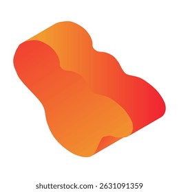 Abstract 3d figure element in children's doodle style in bright cartoon gradient color on white background
