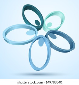 Abstract 3D flower icon. Vector illustration EPS10.
