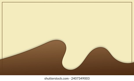 Abstract 3D fluid brown with frame on background. Vector graphic illustration.