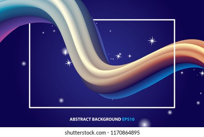 Abstract 3D fluid color shape. futuristic background vector design.