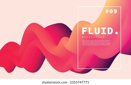 Abstract 3d fluid line background template copy space. Liquid shape backdrop design. Colorful contemporary graphic element for poster, banner, landing page, or presentation.
