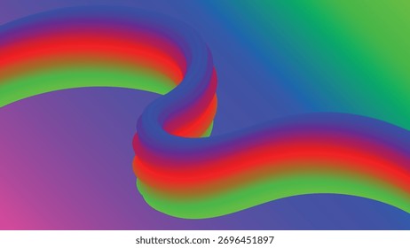 abstract 3d fluid line background with colorful gradient