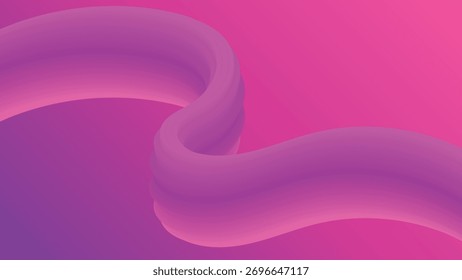 abstract 3d fluid line background with magenta gradient color