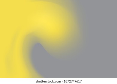 abstract 3d fluid liquid wave and Illuminating yellow color ultimate gray background  trendy colors the year 2021 for design  stock vector illustration backdrop