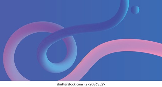 Abstractas diseño de tubería fluida 3D con curvas de neón brillante y Gradientes suaves para páginas de destino modernas y proyectos de arte digital futurista.