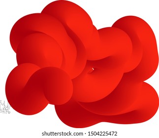 Abstract 3D fluid shape isolated on white background. Colorful gradient twisted element for web banner or flyer. Multicolored blend with swirls  waves and twists.