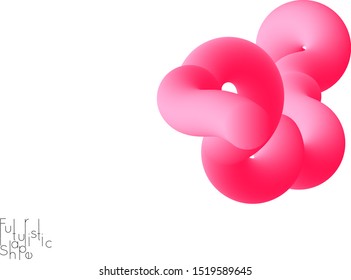 Abstract 3D fluid shape isolated on white background. Colorful gradient twisted element for web banner or flyer. Multicolored blend with swirls  waves and twists.