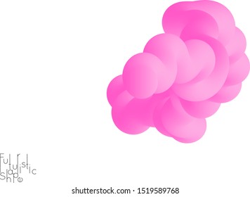 Abstract 3D fluid shape isolated on white background. Colorful gradient twisted element for web banner or flyer. Multicolored blend with swirls  waves and twists.