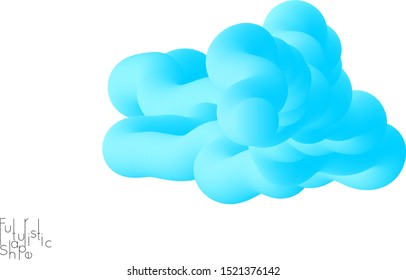 Abstract 3D fluid shape isolated on white background. Colorful gradient twisted element for web banner or flyer. Multicolored blend with swirls  waves and twists.