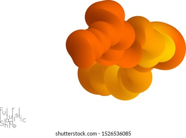 Abstract 3D fluid shape isolated on white background. Colorful gradient twisted element for web banner or flyer. Multicolored blend with swirls  waves and twists.