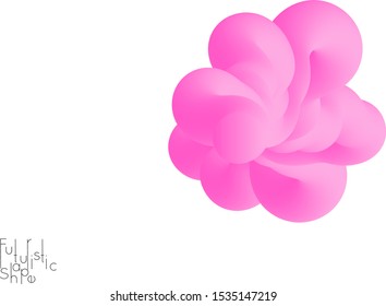 Abstract 3D fluid shape isolated on white background. Colorful gradient twisted element for web banner or flyer. Multicolored blend with swirls  waves and twists.