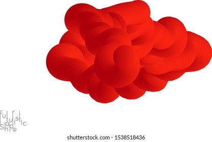 Abstract 3D fluid shape isolated on white background. Colorful gradient twisted element for web banner or flyer. Multicolored blend with swirls  waves and twists.