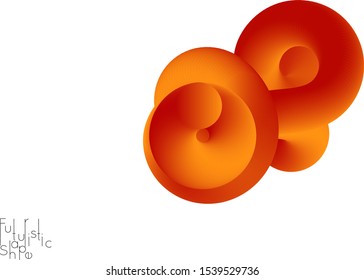 Abstract 3D fluid shape isolated on white background. Colorful gradient twisted element for web banner or flyer. Multicolored blend with swirls  waves and twists.