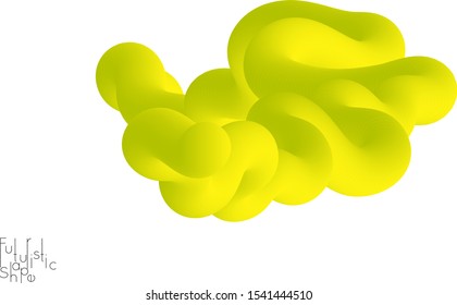 Abstract 3D fluid shape isolated on white background. Colorful gradient twisted element for web banner or flyer. Multicolored blend with swirls  waves and twists.