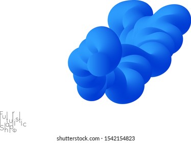 Abstract 3D fluid shape isolated on white background. Colorful gradient twisted element for web banner or flyer. Multicolored blend with swirls  waves and twists.