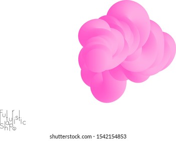Abstract 3D fluid shape isolated on white background. Colorful gradient twisted element for web banner or flyer. Multicolored blend with swirls  waves and twists.