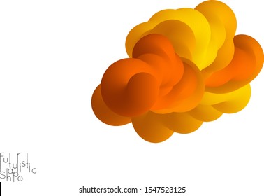 Abstract 3D fluid shape isolated on white background. Colorful gradient twisted element for web banner or flyer. Multicolored blend with swirls  waves and twists.