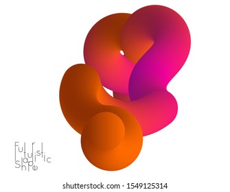 Abstract 3D fluid shape isolated on white background. Colorful gradient twisted element for web banner or flyer. Multicolored blend with swirls  waves and twists. - Shutterstock ID 1549125314