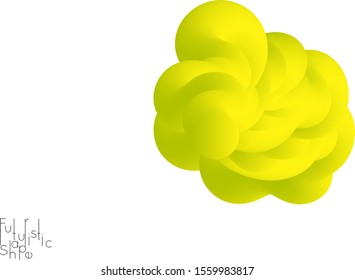 Abstract 3D fluid shape isolated on white background. Colorful gradient twisted element for web banner or flyer. Multicolored blend with swirls  waves and twists.