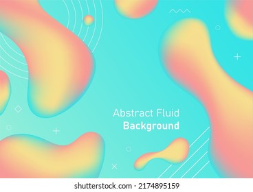 Abstract 3d Fluid Shapes, colorful green gradient background, covers and brochures, vector illustration.