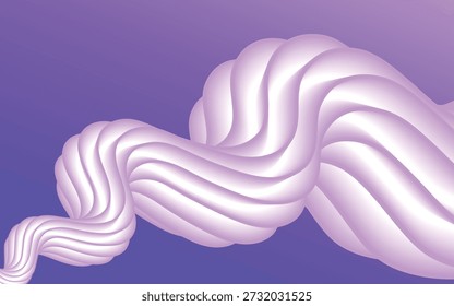 Abstrakter 3D-Fluidwellenhintergrund mit violettem Gradienten und verdrilltem Flüssigkeitsflusseffekt