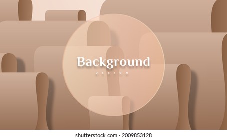 Abstract 3d fold brown gold gradient luxury background design.