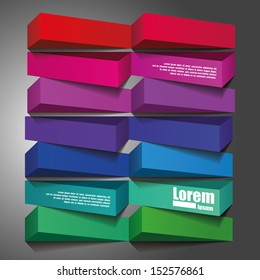 Abstract 3d frames. Geometrical Multicolored Background