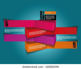 Abstract 3d frames. Geometrical Multicolored Background