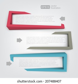 Abstract 3d frames for text