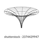 Abstract 3d Funnel. Futuristic Technology Style. Retrofuturism Element. Universal Trendy Shape. Vector Illustration. 