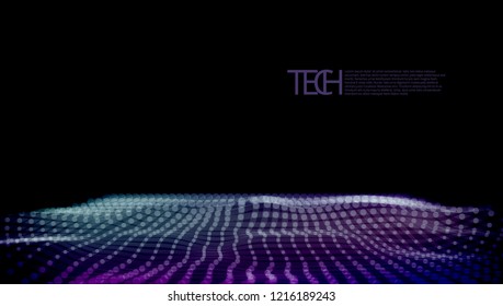 Abstract 3D Futuristic Dots And Lines Geometric Digital Background. EPS10 Vector