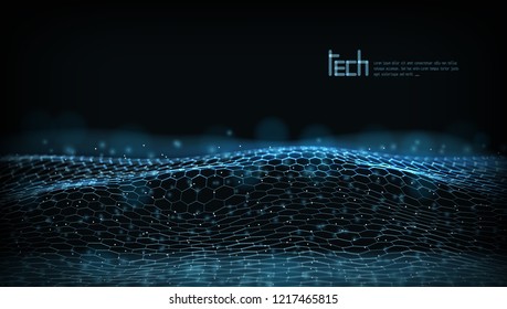 Abstract 3D Futuristic Dots And Lines Techno Structure. EPS10 Vector