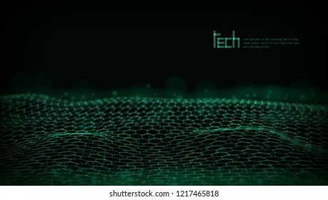 Abstract 3D Futuristic Dots And Lines Techno Structure. EPS10 Vector