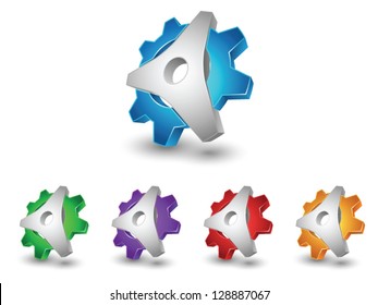 Abstract 3d gear icons
