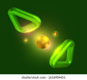 Abstract 3d geometric background with color primitive shapes. Realistic fashion composition for design cover, banner, poster. Bright vector minimalistic concept. Creative colorful art illustration.